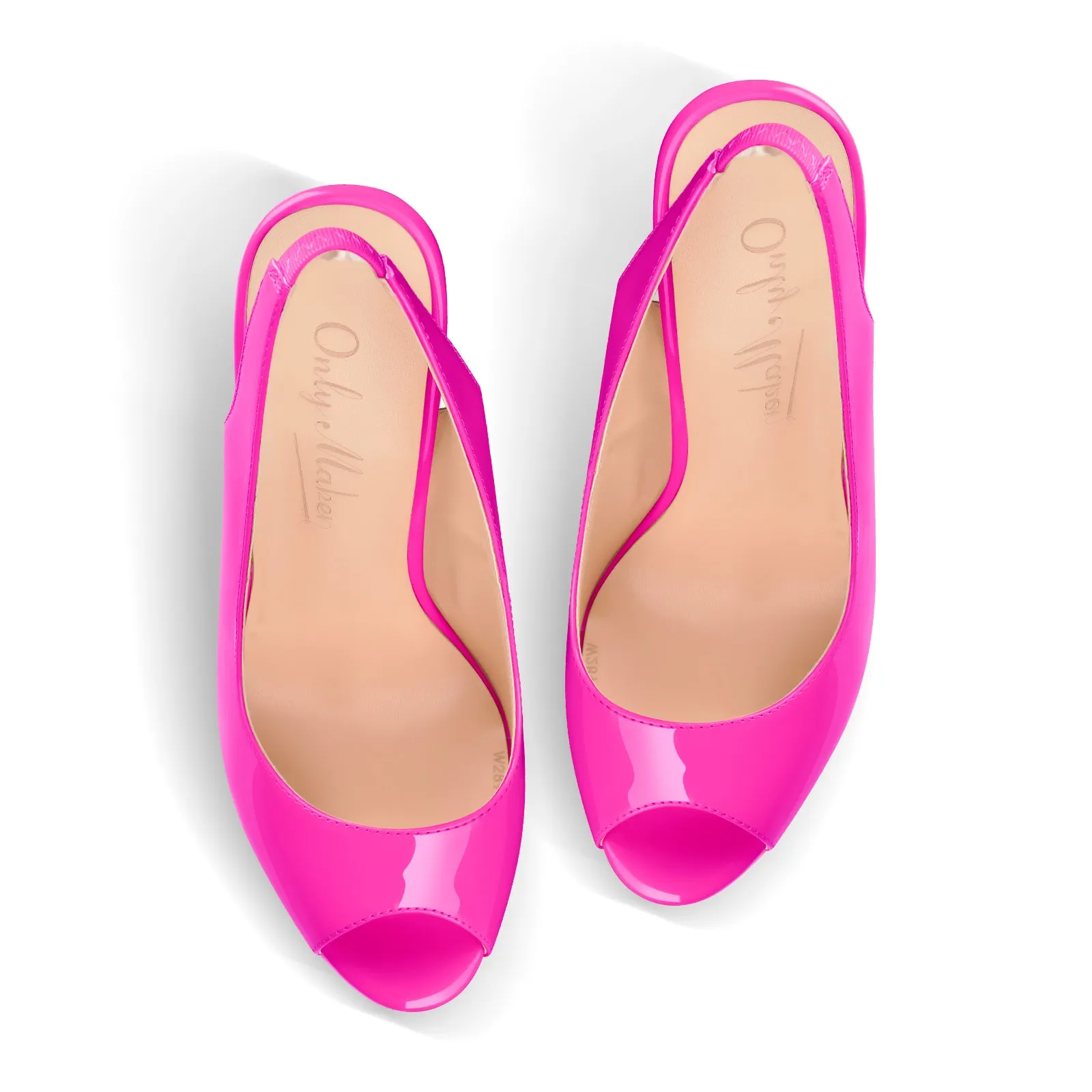 Peep Toe Platform Slingback Rose Red Sandals sold by Onlymaker product image thumbnail 3