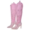 Pointed Toe Stiletto Rhinestone Over The Knee Boots sold by Onlymaker