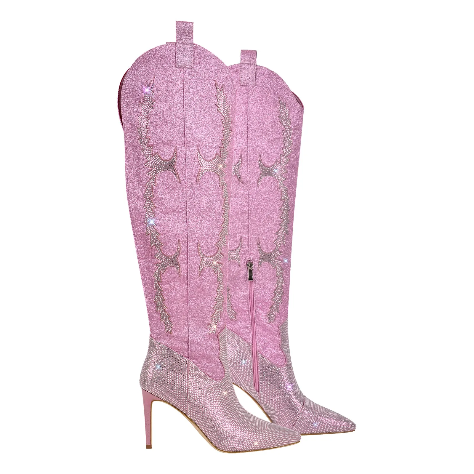 Pointed Toe Stiletto Rhinestone Over The Knee Boots sold by Onlymaker product image thumbnail 2