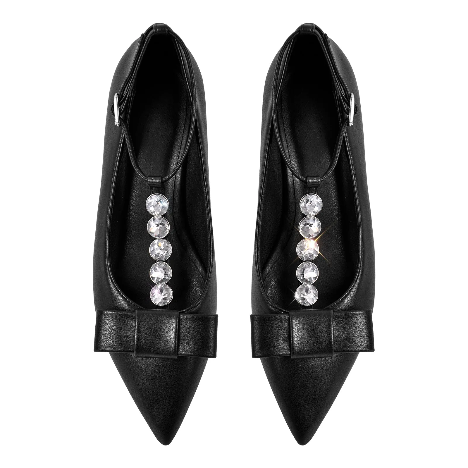 Rhinestone Pointed Toe Ankle Strap Flats sold by Onlymaker product image thumbnail 2