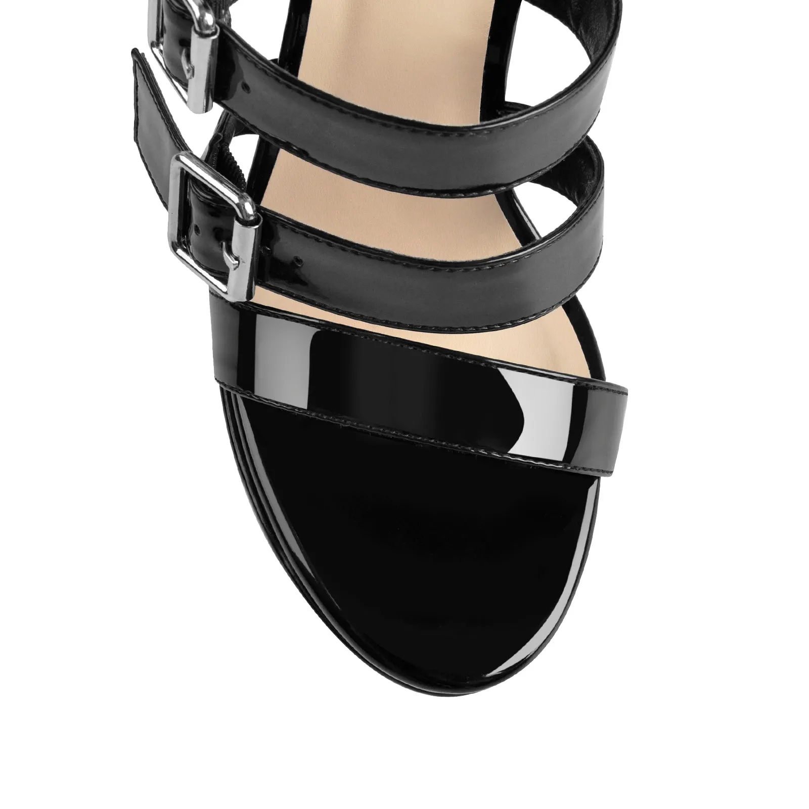 Round Toe Black Over The Knee Stiletto Boots Sandals sold by Onlymaker product image thumbnail 4