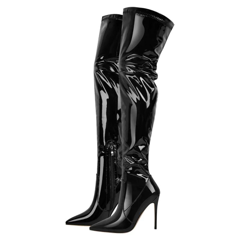 Pointed Toe Over The Knee Stiletto Stretch Boots sold by Onlymaker