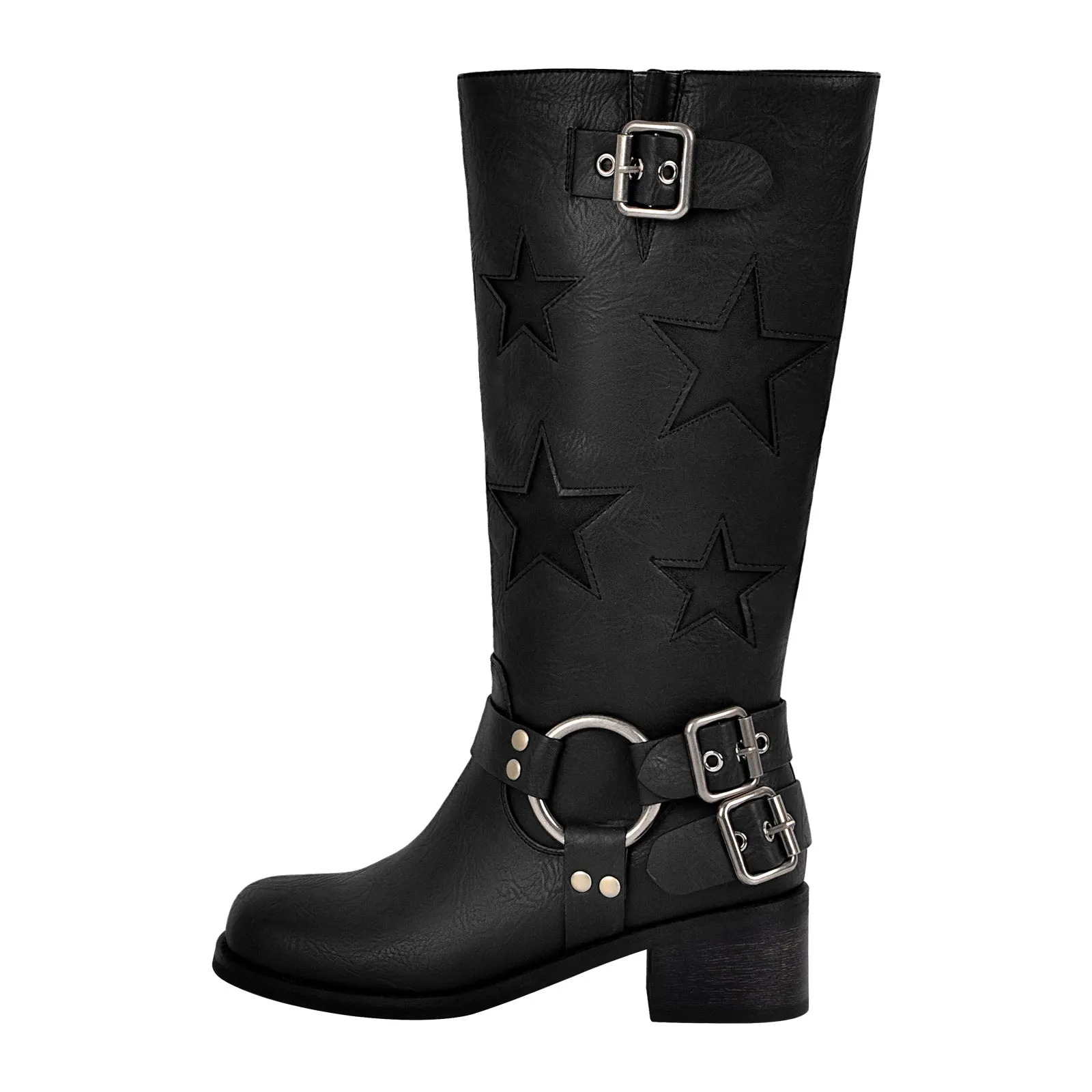 Star Square Toe Buckle Knee High Boots sold by Onlymaker product image thumbnail 2