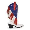 Rhinestone Star Fringe Knee High Western Boots sold by Onlymaker