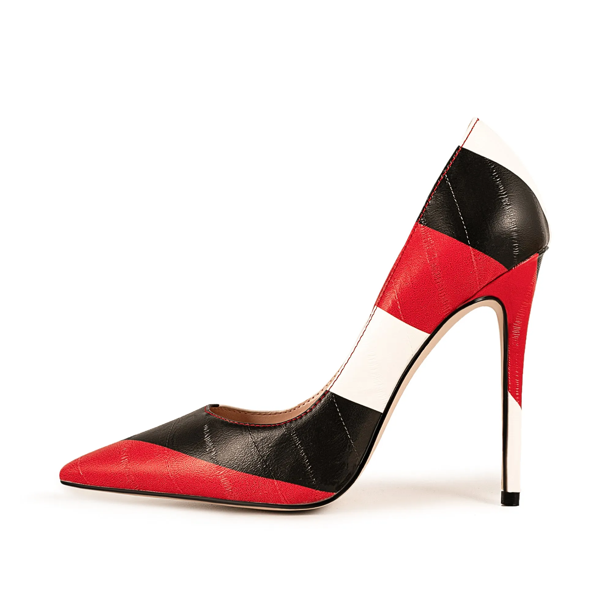 Pointed Toe Mix-Color Slip On Stiletto Pumps sold by Onlymaker