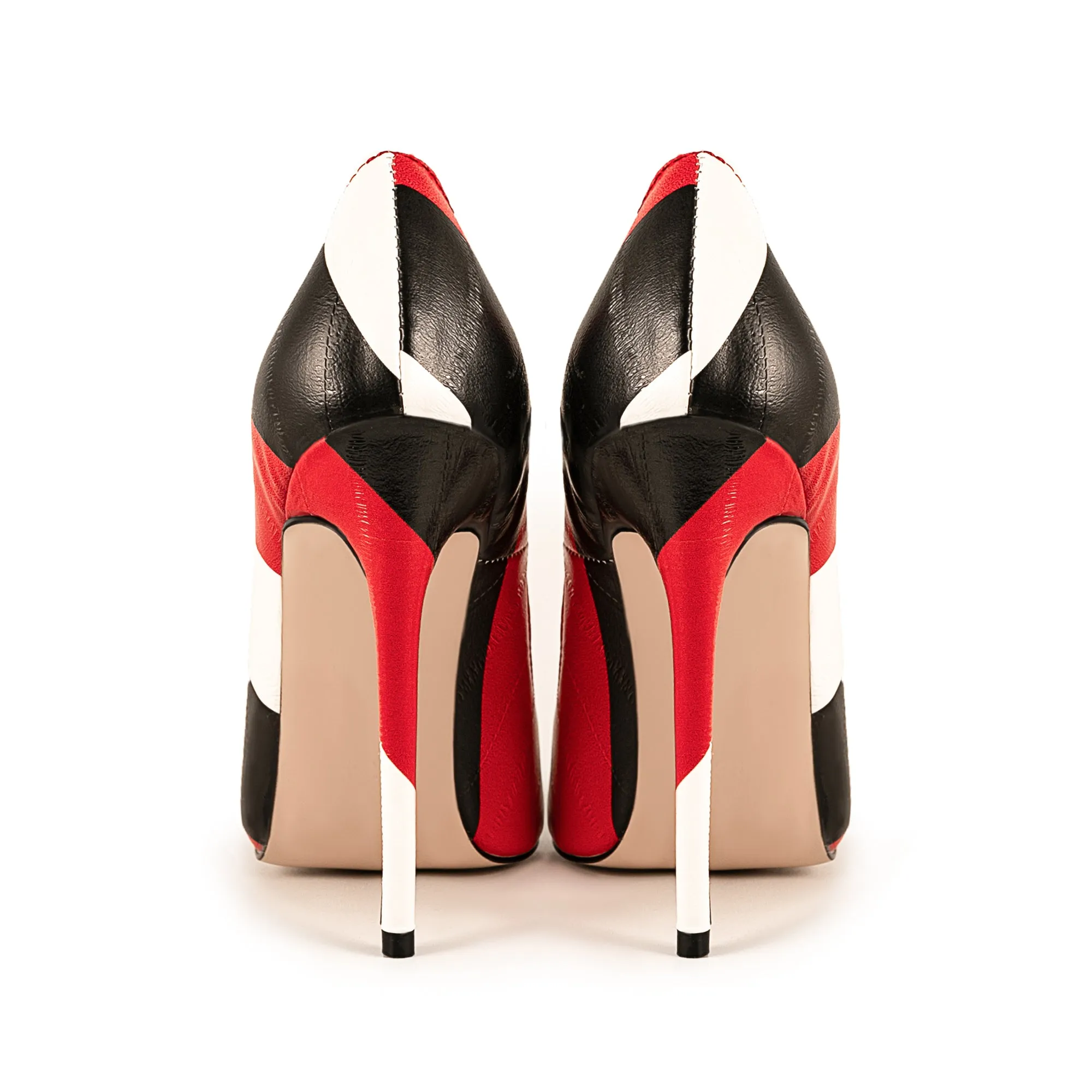 Pointed Toe Mix-Color Slip On Stiletto Pumps sold by Onlymaker product image thumbnail 4