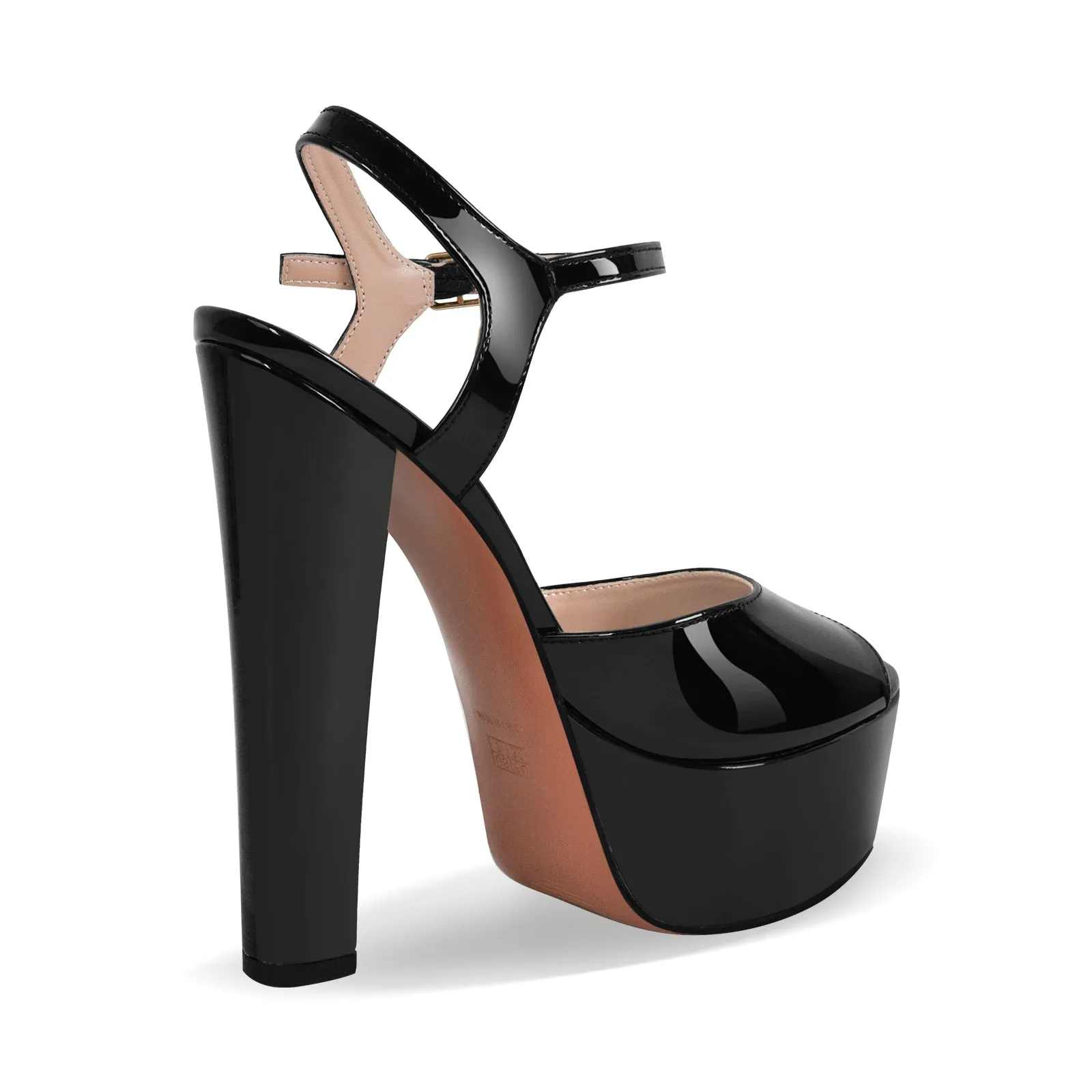 Peep Toe Platform Buckle Strap Chunky Heel Sandals sold by Onlymaker product image thumbnail 3