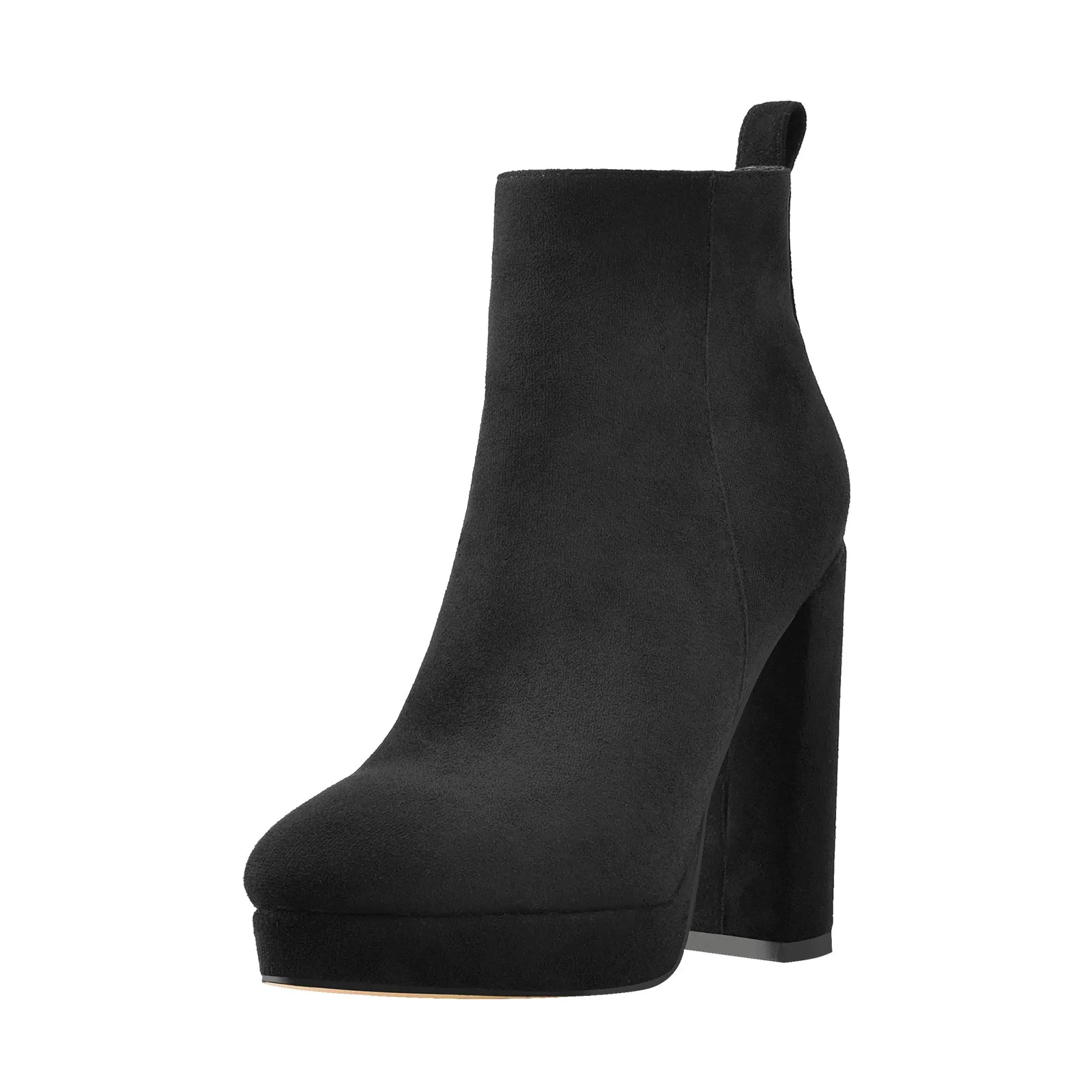 Suede Pointed Toe Chunky Heel Ankle Boots sold by Onlymaker product image thumbnail 3