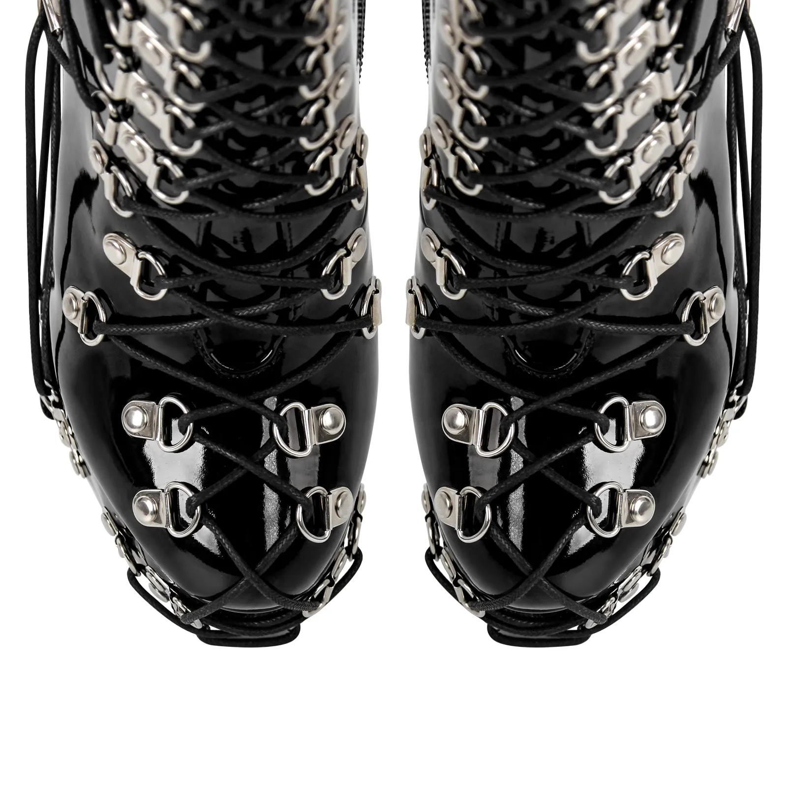 Platform Metal Buckles Lace-up Chunky Heel Ankle Boots sold by Onlymaker product image thumbnail 5