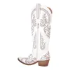 Embroidery Rhinestone Chunky Heel Knee High Boots sold by Onlymaker