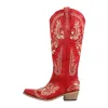 Embroidery Rhinestone Chunky Heel Knee High Boots sold by Onlymaker
