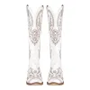 Embroidery Rhinestone Chunky Heel Knee High Boots sold by Onlymaker
