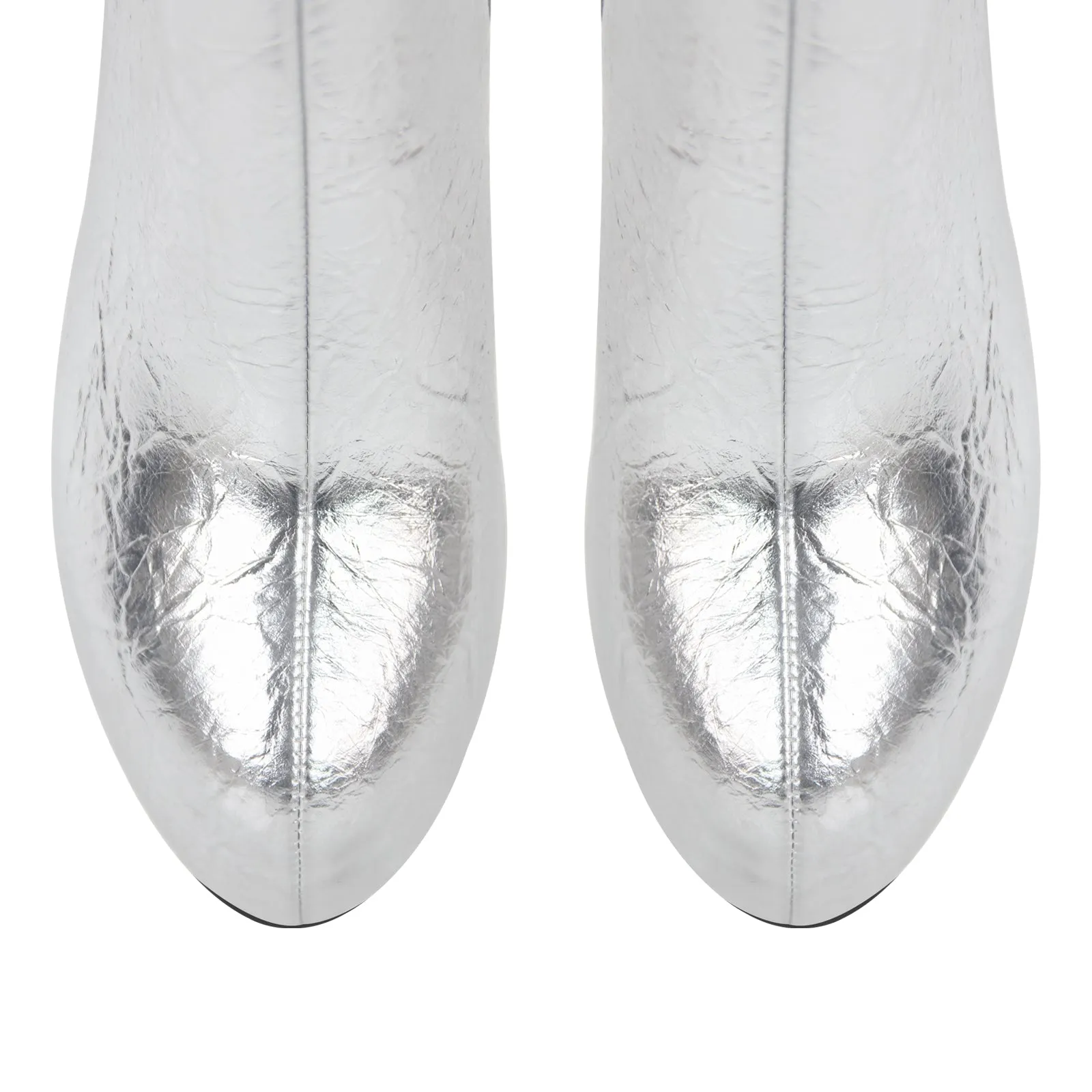 Metallic Round Toe Platform Stiletto Ankle Boots sold by Onlymaker product image thumbnail 4