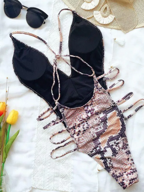 Serpent Printed Colourful Lace Up Swimwear sold by Onlymaker product image thumbnail 5