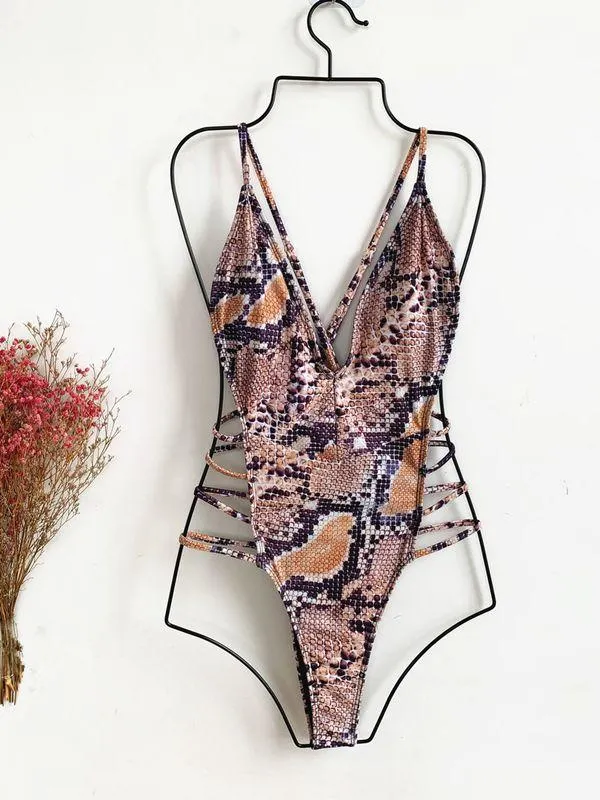Serpent Printed Colourful Lace Up Swimwear sold by Onlymaker product image thumbnail 4