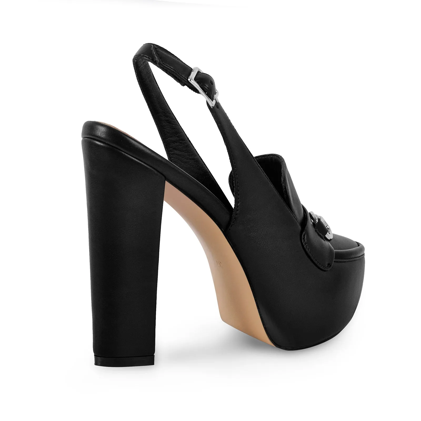 Round Toe Platform Slingback Chunky Heels sold by Onlymaker product image thumbnail 3