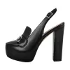 Round Toe Platform Slingback Chunky Heels sold by Onlymaker
