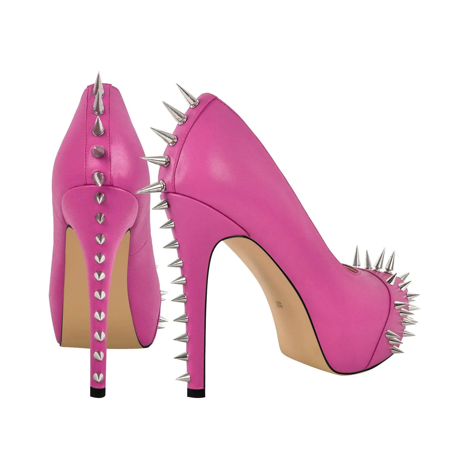 Rivet Round Toe Platform Stiletto Pumps sold by Onlymaker product image thumbnail 4