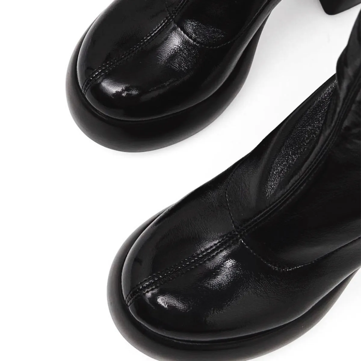 Round Toe Chunky Heel Stretch Boots sold by Onlymaker product image thumbnail 3