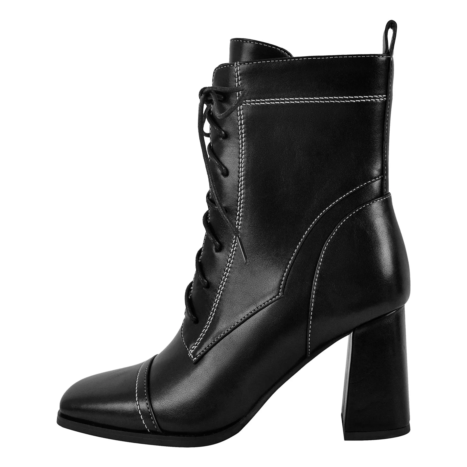 Square Toe Lace-up Chunky Heel Ankle Boots sold by Onlymaker