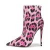 Pointed Toe Leopard High Heel Ankle Boots sold by Onlymaker