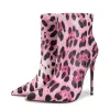 Pointed Toe Leopard High Heel Ankle Boots sold by Onlymaker