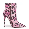 Pointed Toe Leopard High Heel Ankle Boots sold by Onlymaker