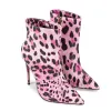 Pointed Toe Leopard High Heel Ankle Boots sold by Onlymaker