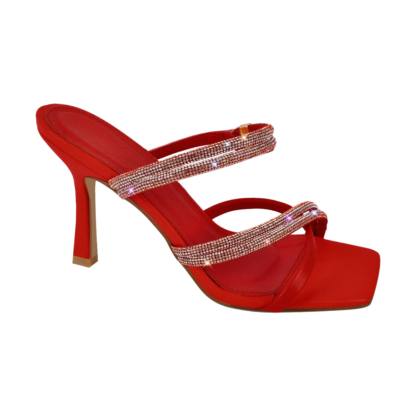 Square Toe Rhinestone Ankle Strap Sandals sold by Onlymaker product image thumbnail 4