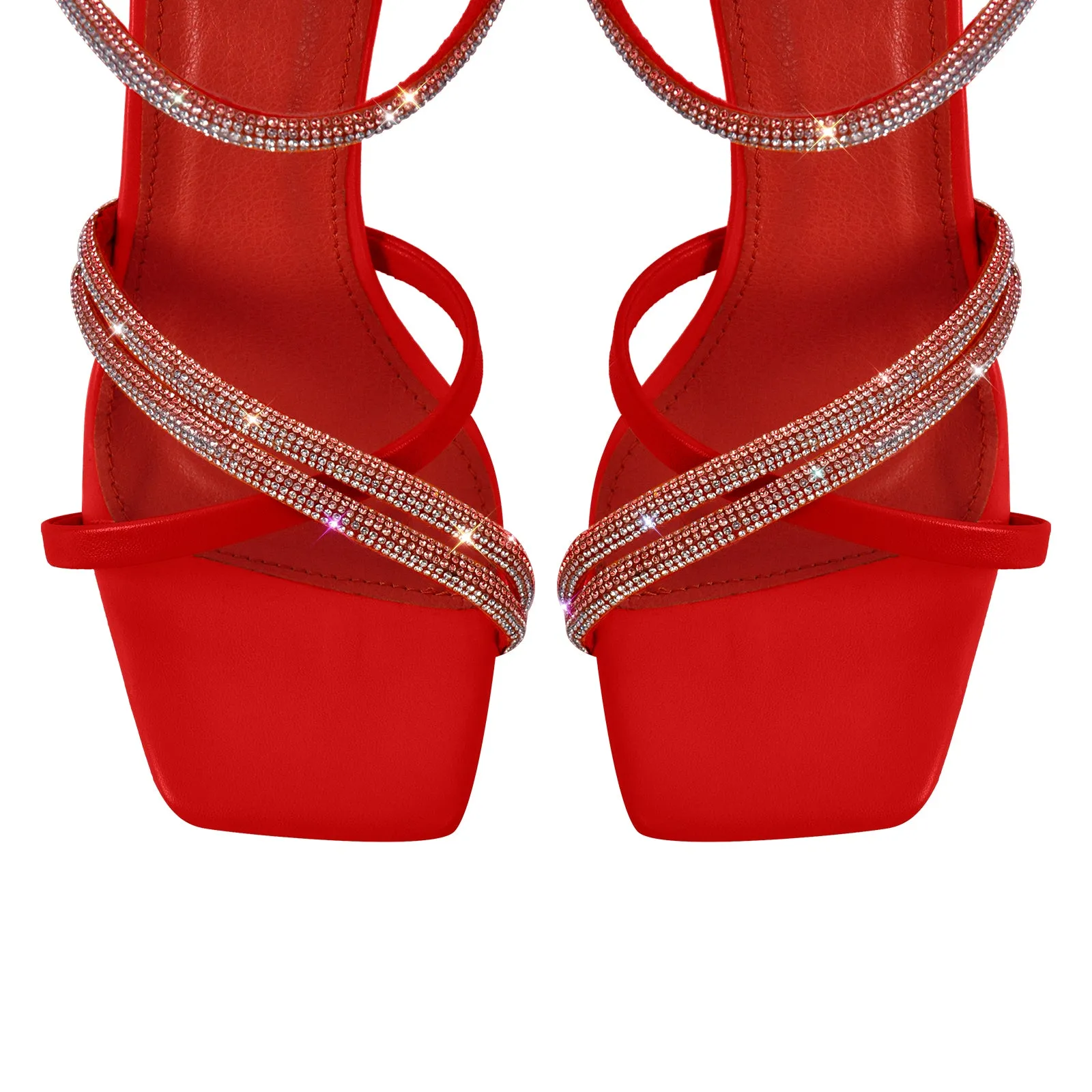 Square Toe Rhinestone Ankle Strap Sandals sold by Onlymaker product image thumbnail 3