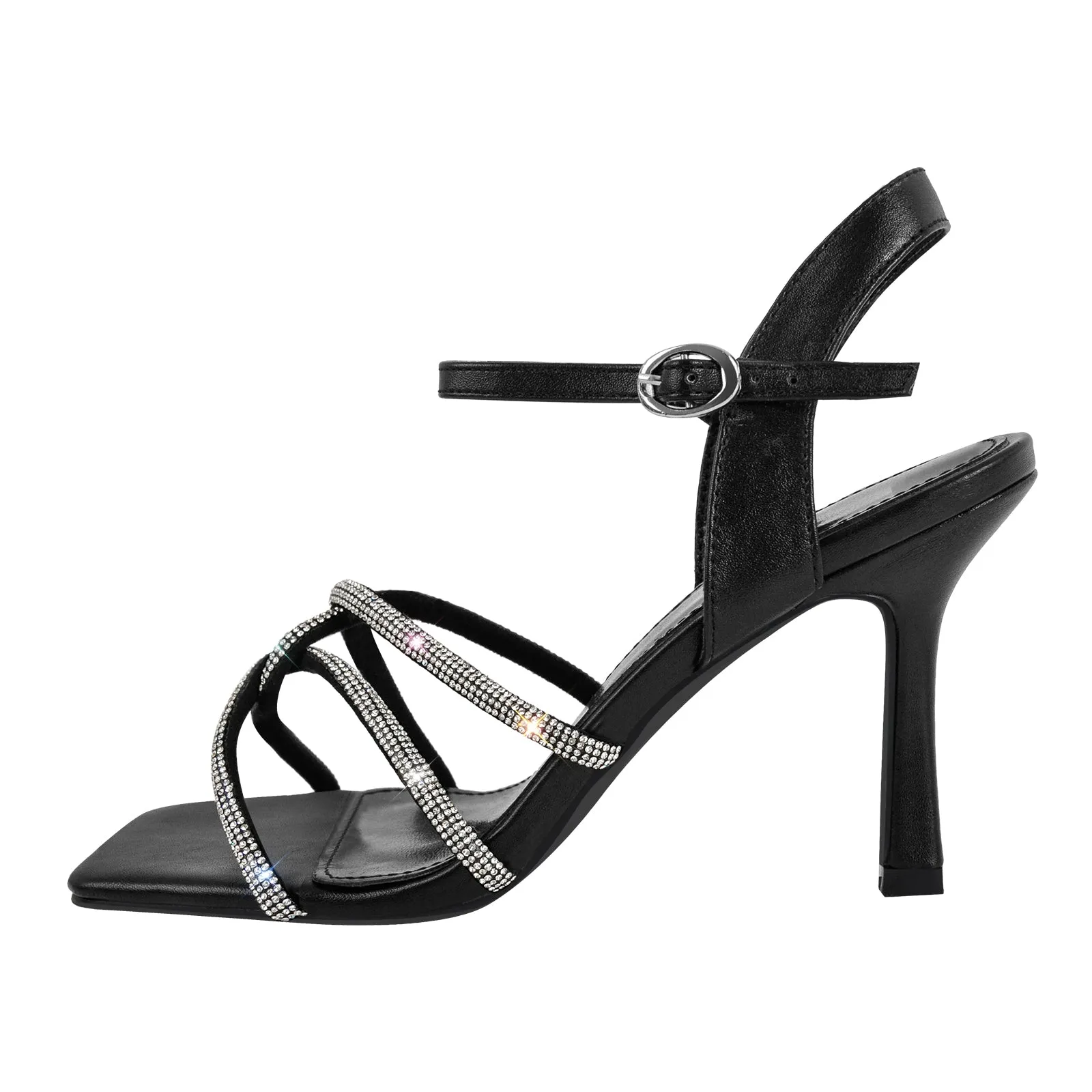 Square Toe Rhinestone Strap Sandals sold by Onlymaker