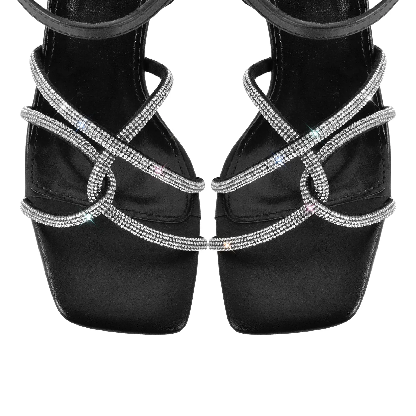 Square Toe Rhinestone Strap Sandals sold by Onlymaker product image thumbnail 3