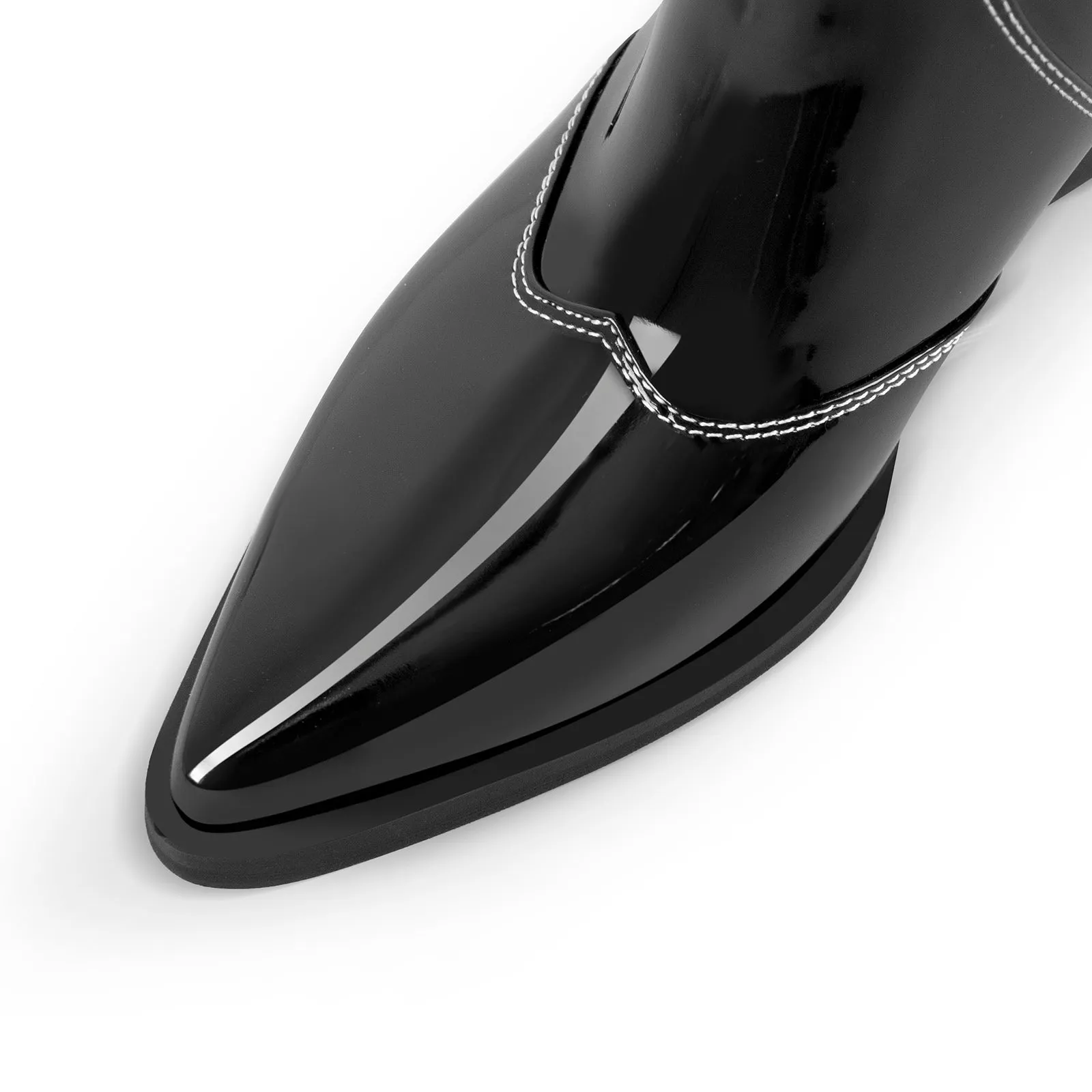 Pointed Toe Patent Pull On Cowboy Boots sold by Onlymaker product image thumbnail 5