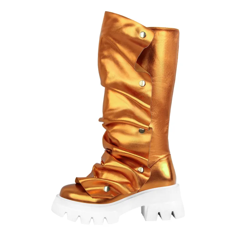 Round Toe Platform Removable Knee High Boots sold by Onlymaker