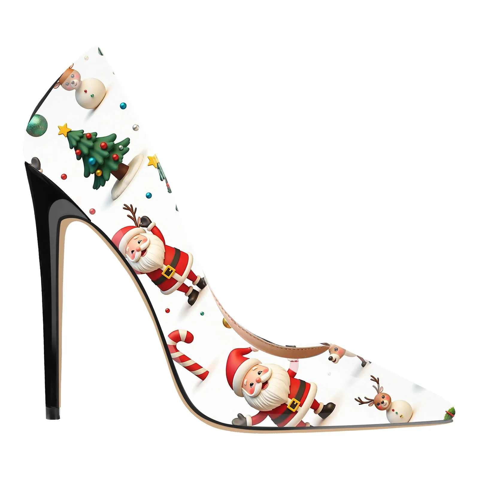 Pointed Toe Christmas Printed High Heels sold by Onlymaker product image thumbnail 4