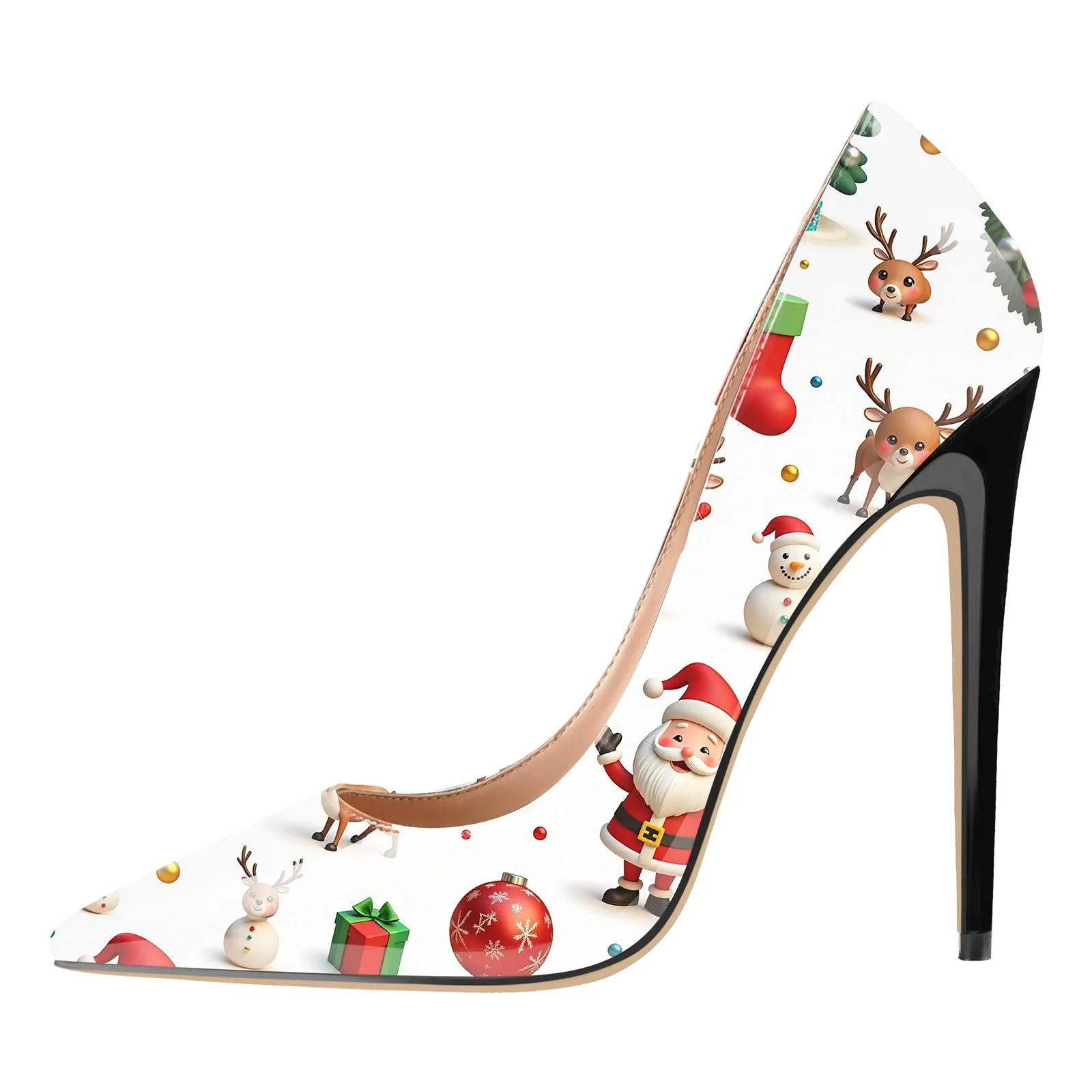 Pointed Toe Christmas Printed High Heels sold by Onlymaker product image thumbnail 3