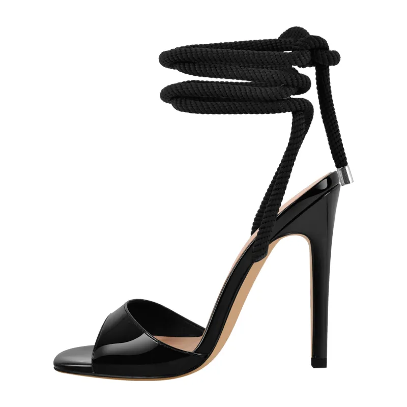 Square Toe Lace-up High Heel Sandals sold by Onlymaker