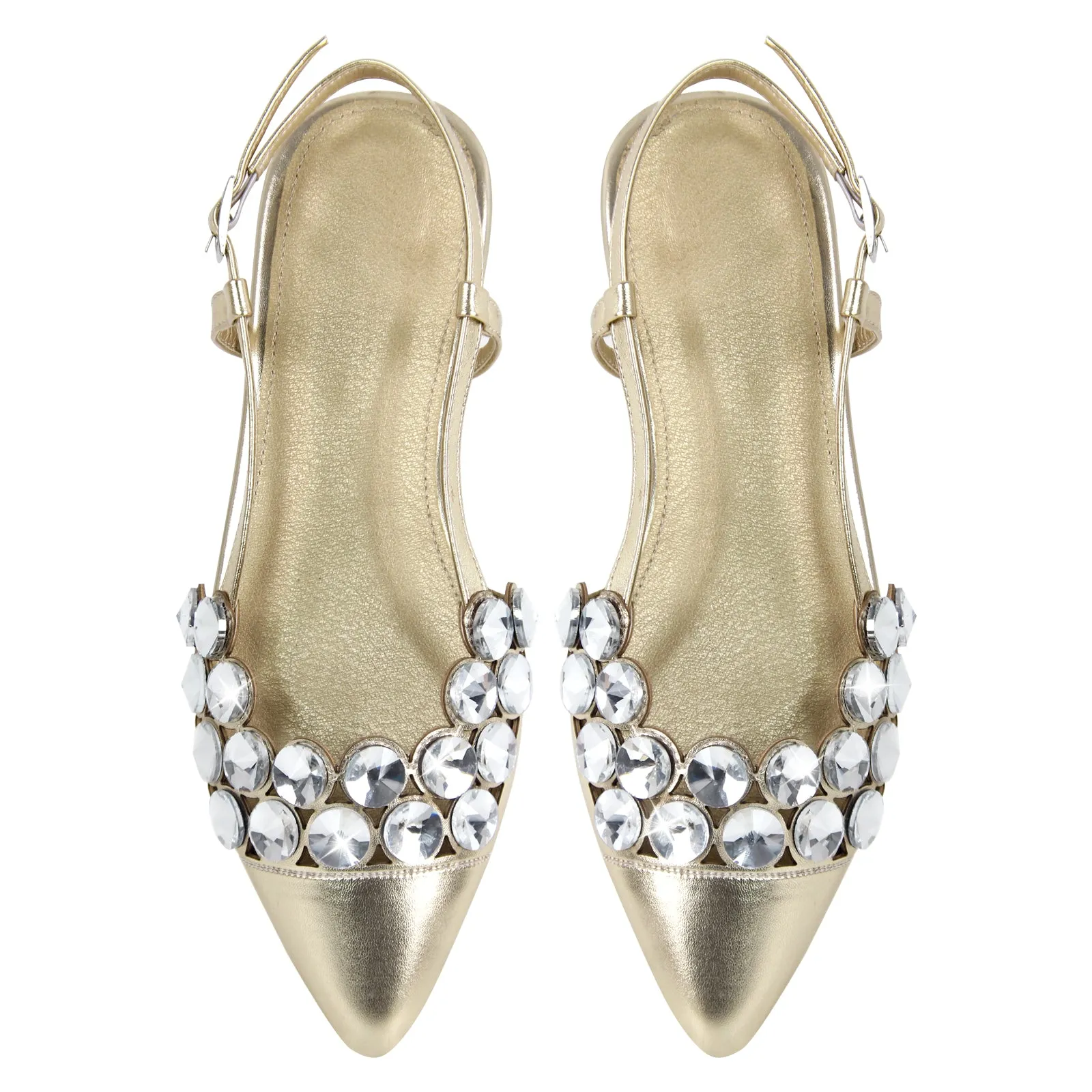 Pointed Toe Rhinestone Slingback Flats sold by Onlymaker product image thumbnail 4