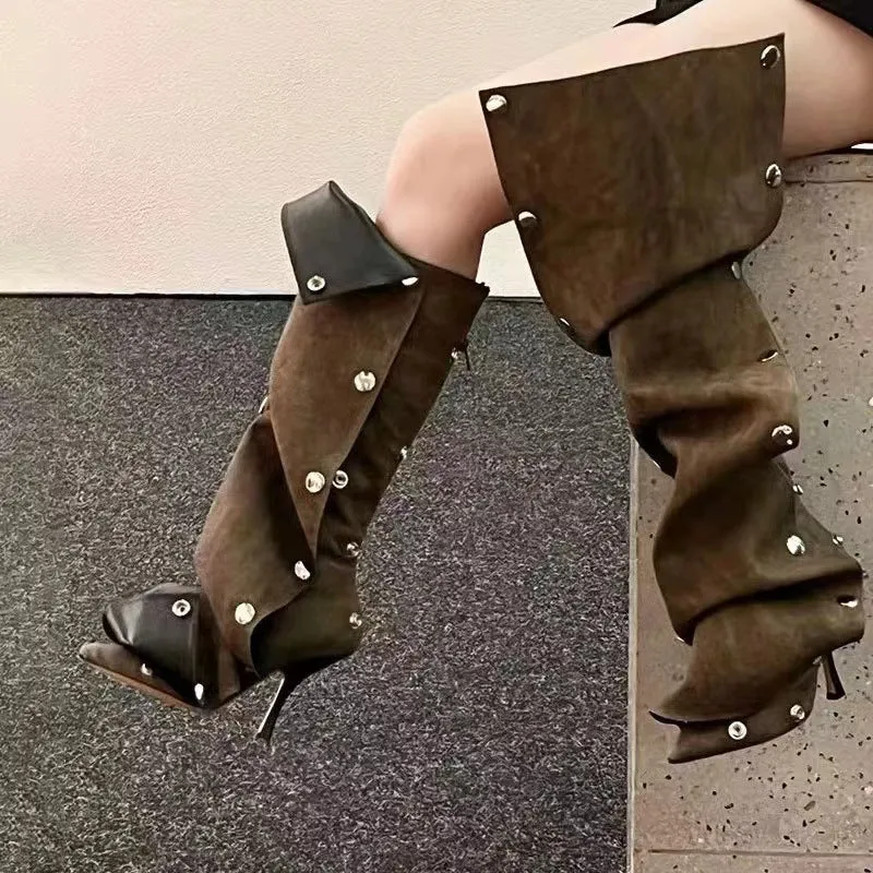 Pointed Toe Buckle Stiletto Removable Boots sold by Onlymaker product image thumbnail 3