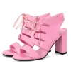 Round Toe Lace-up Chunky Heel Slingback Sandals sold by Onlymaker