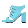Round Toe Lace-up Chunky Heel Slingback Sandals sold by Onlymaker