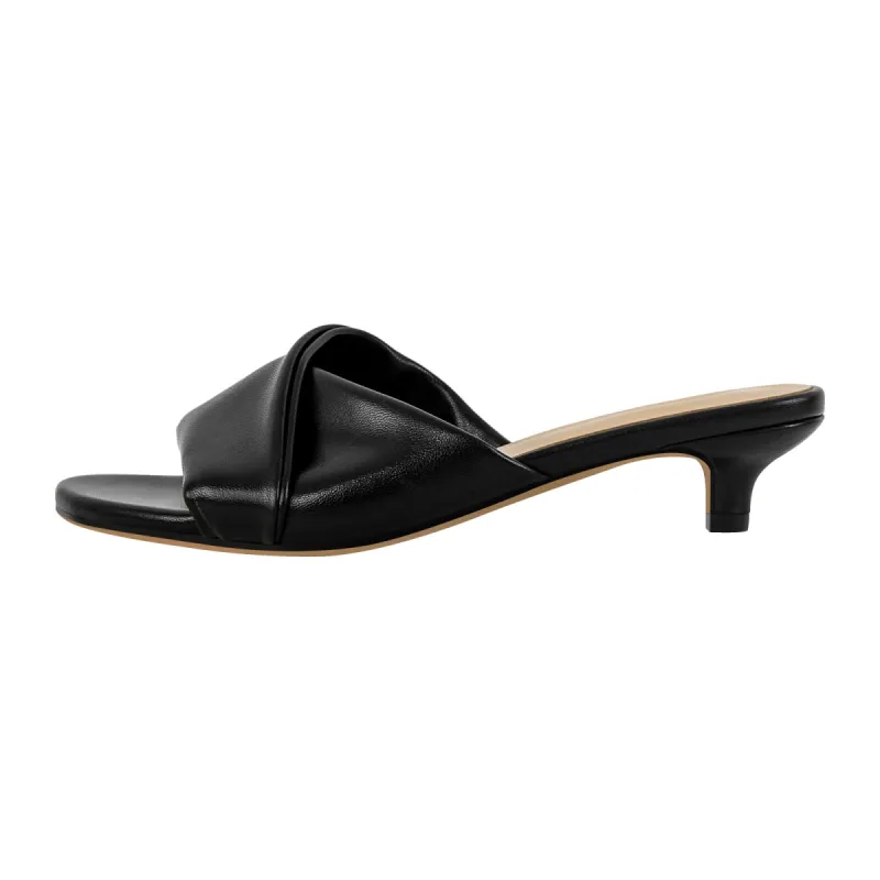 Black Round Toe Kitten Heel Mules sold by Onlymaker