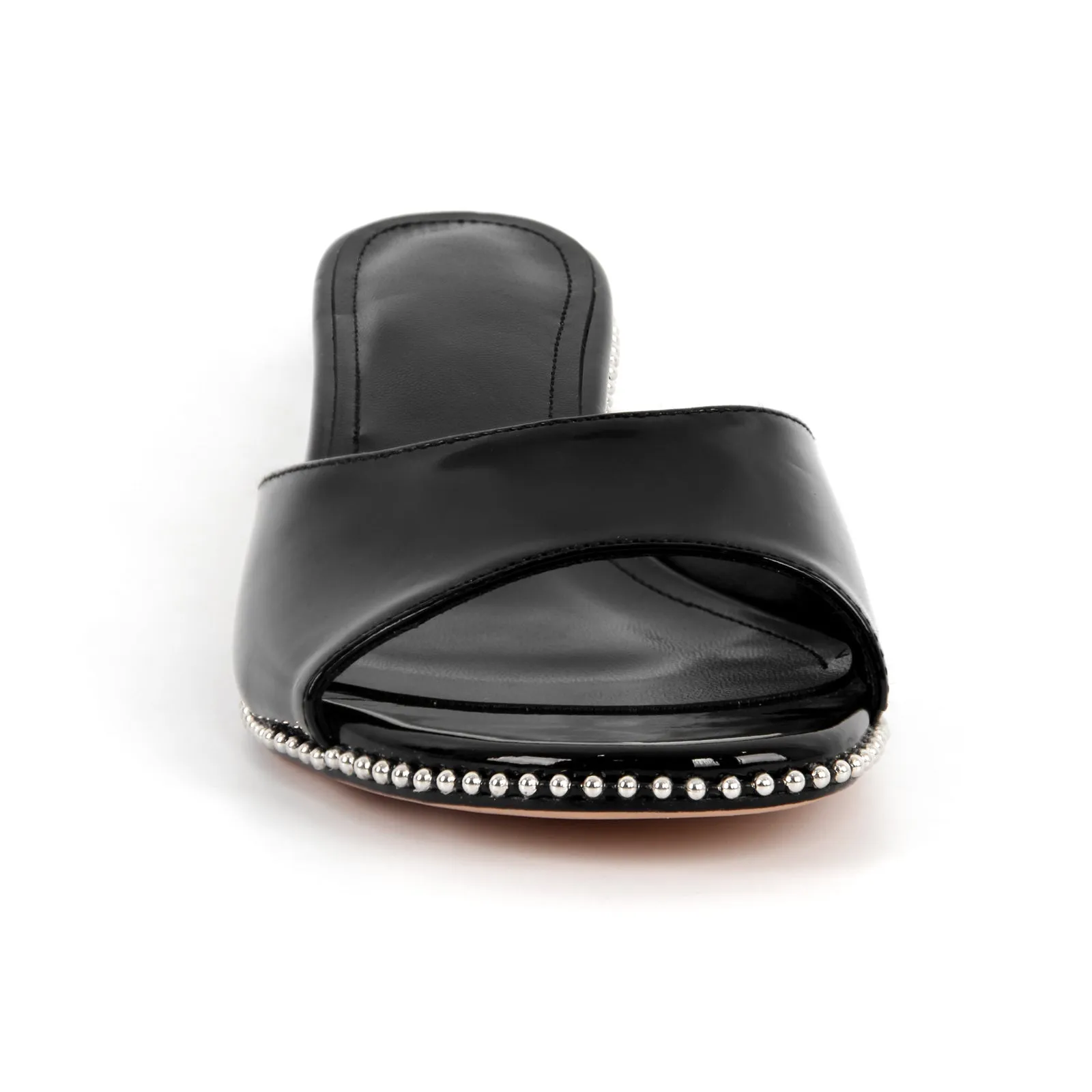 Round Toe Rivet Kitten Heel Mules sold by Onlymaker product image thumbnail 3