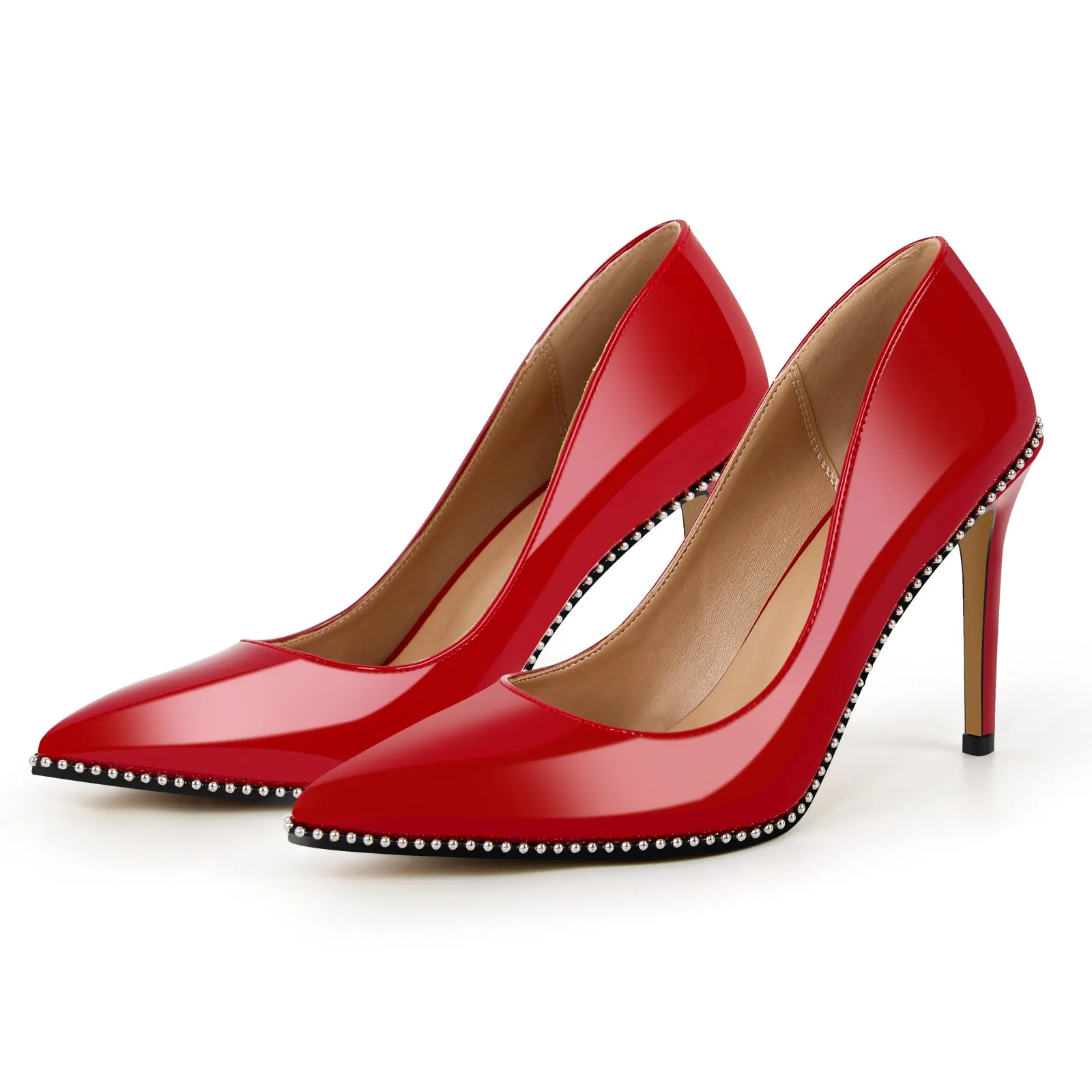 Pointed Toe Studded Rivets Stitching High Heels sold by Onlymaker product image thumbnail 4