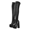 Platform Round Toe Chunky Heels Over The Knee Boots sold by Onlymaker