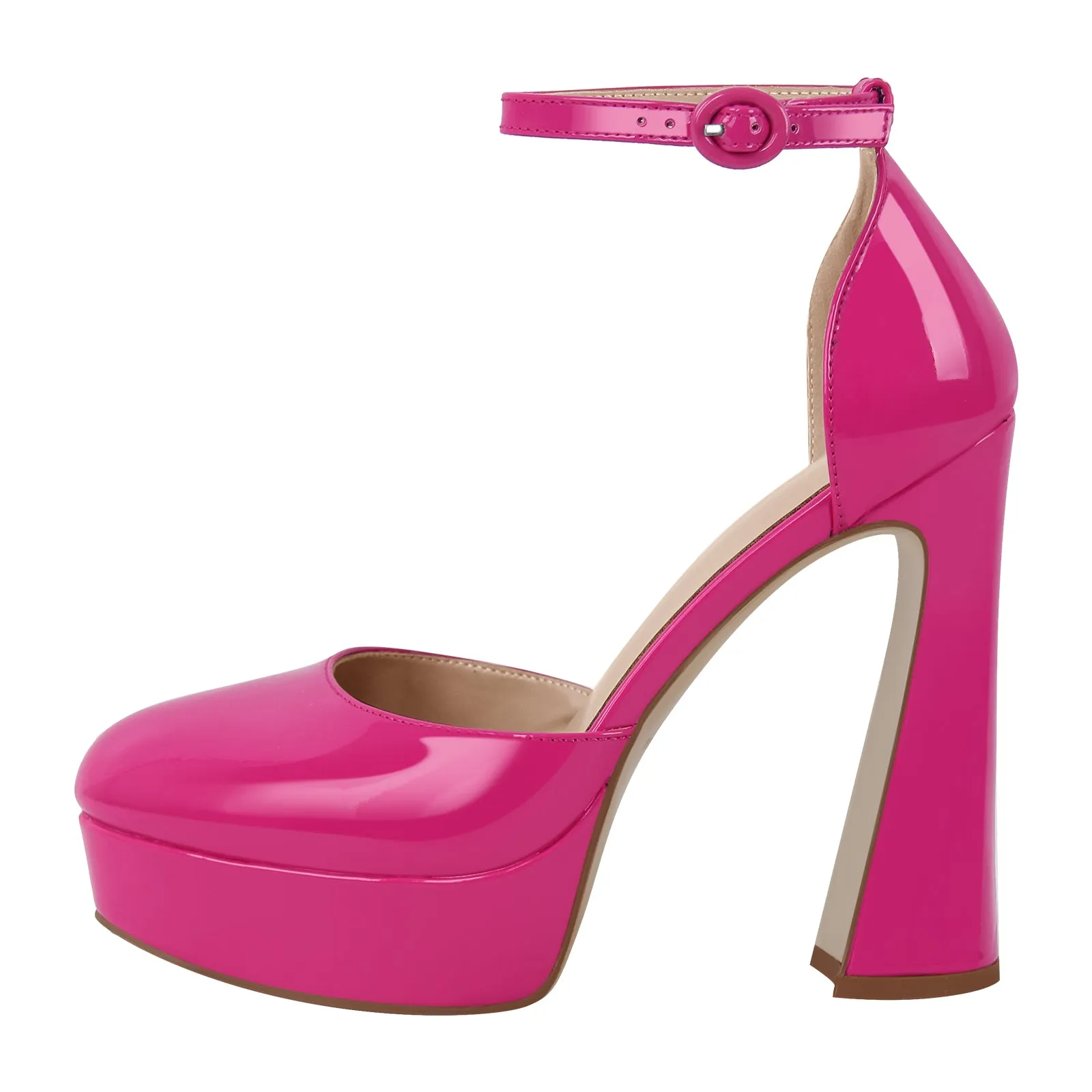 Round Toe Platform Ankle Strap Pumps sold by Onlymaker product image thumbnail 5