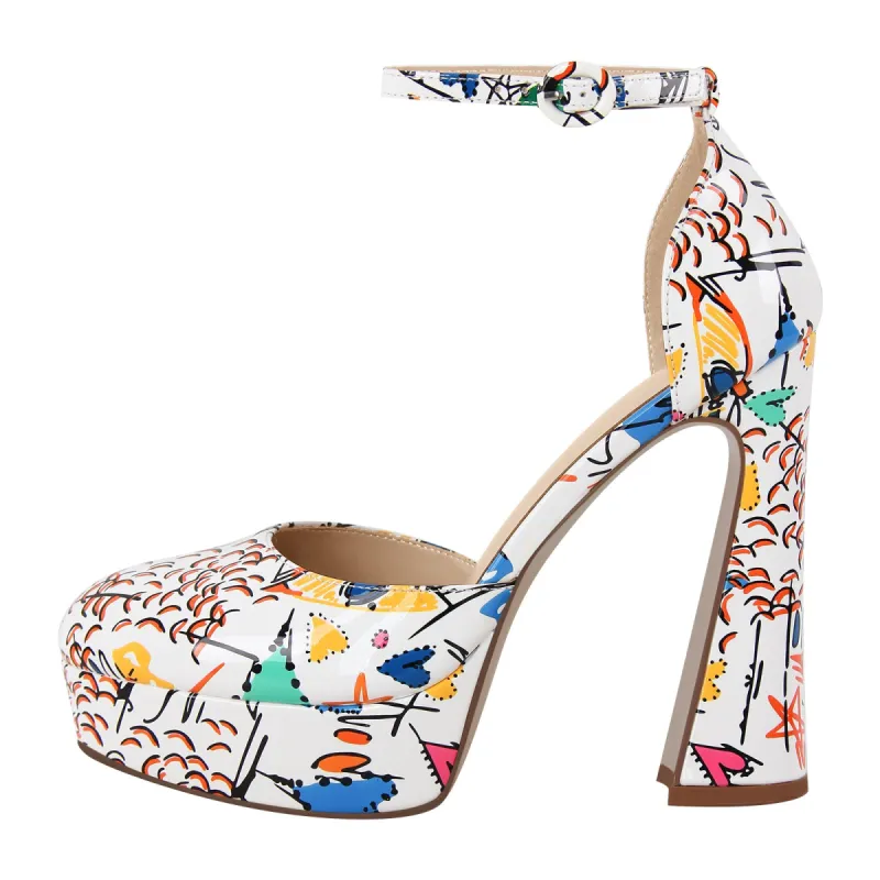 Round Toe Platform Ankle Strap Pumps sold by Onlymaker