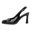 Pointed Toe Rivet Metal Buckle Slingback Pumps sold by Onlymaker