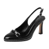 Pointed Toe Rivet Metal Buckle Slingback Pumps sold by Onlymaker