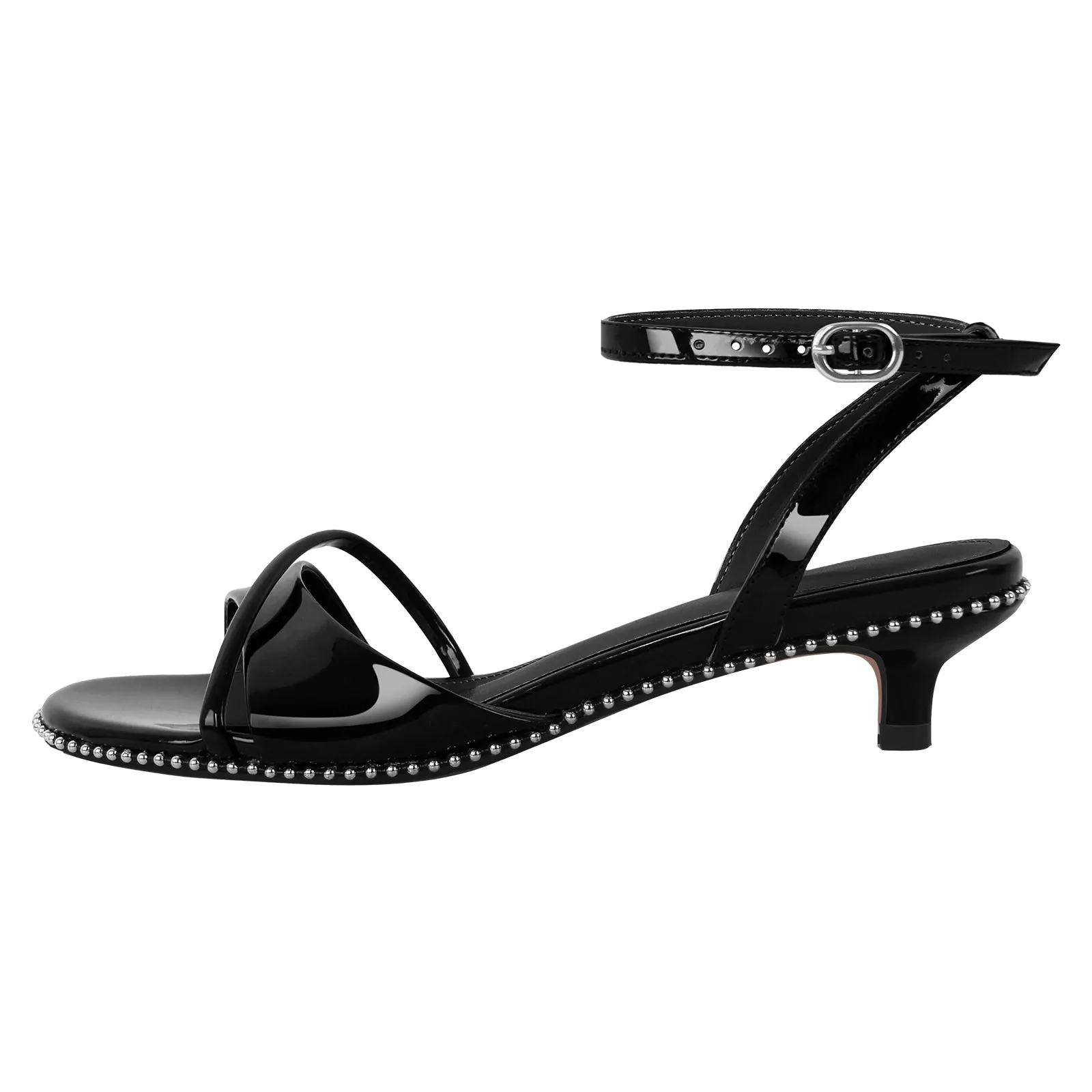 Rivet Kitten Heel Ankle Strap Sandals sold by Onlymaker product image thumbnail 3